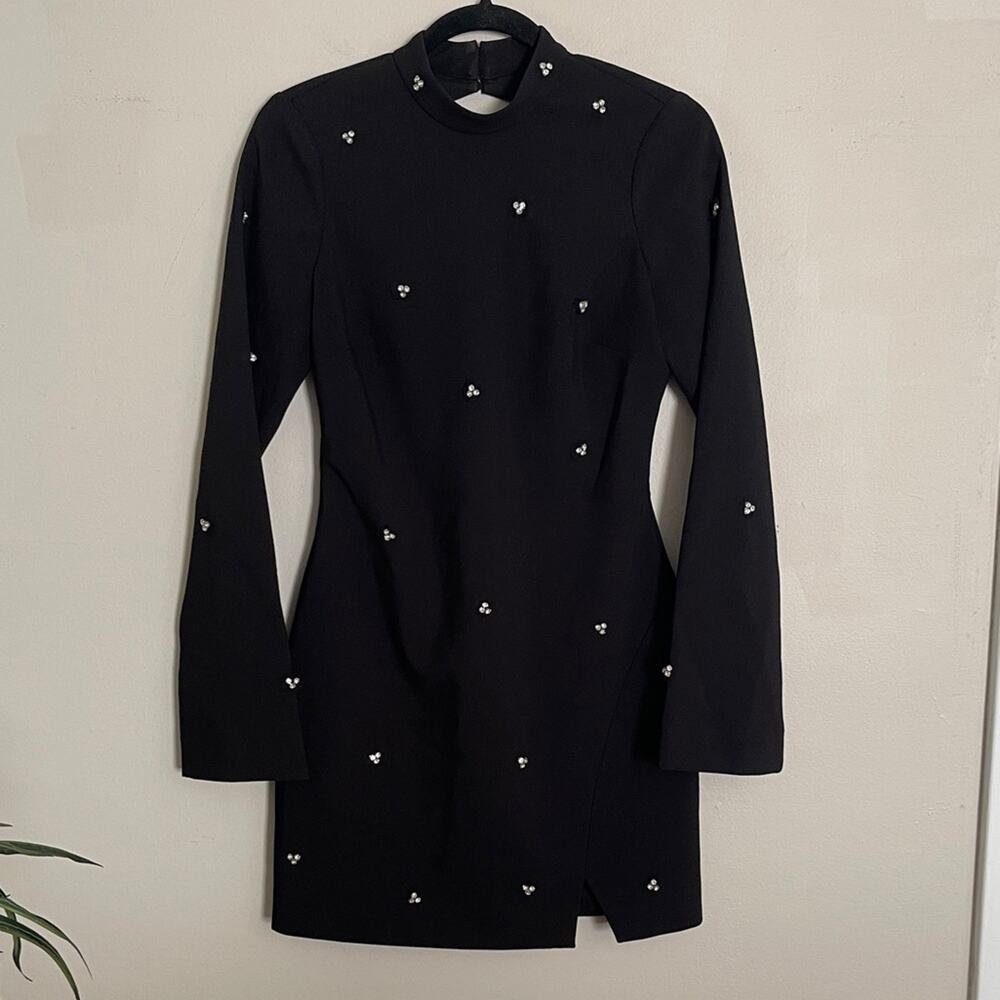 Likely Phillips Diamond Stud Detail Mini Dress Black New Size 4 - Picture 7 of 9
